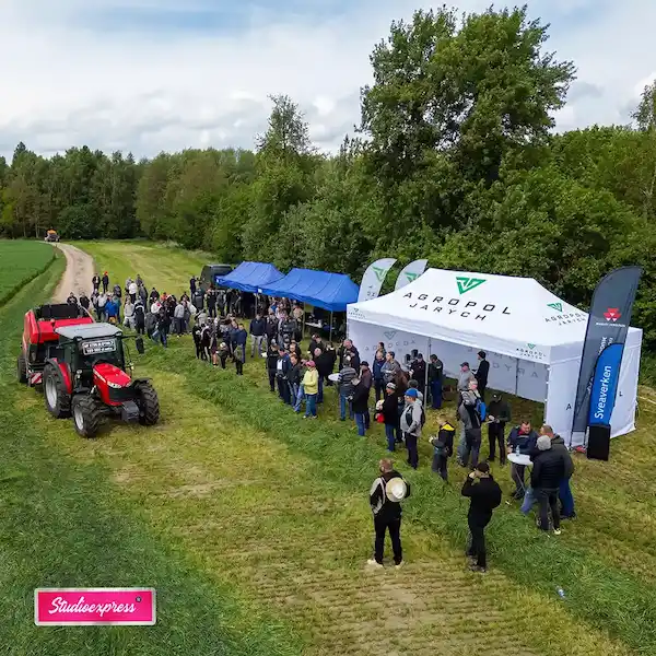 namiot 3x4,5 z nadrukiem dla grupy agro andrych jaruch na event