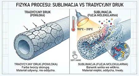 Schemat fuzji molekularnej w druku sublimacyjnym