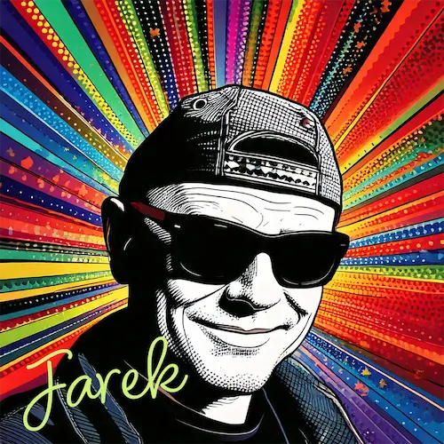 Portret pop art jarka grafika od namiotów eventowych 4x4