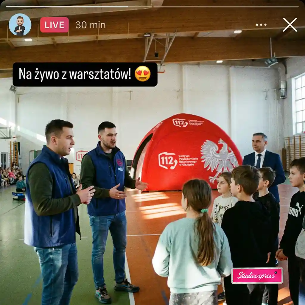Namiot stałociśnieniowy Igloo Star 6x6 na szkoleniu Centrum Powiadamiania Ratunkowego 112
