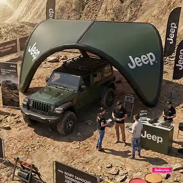 1 namiot stałociśnieniowy nilus podczas eventu marki jeep