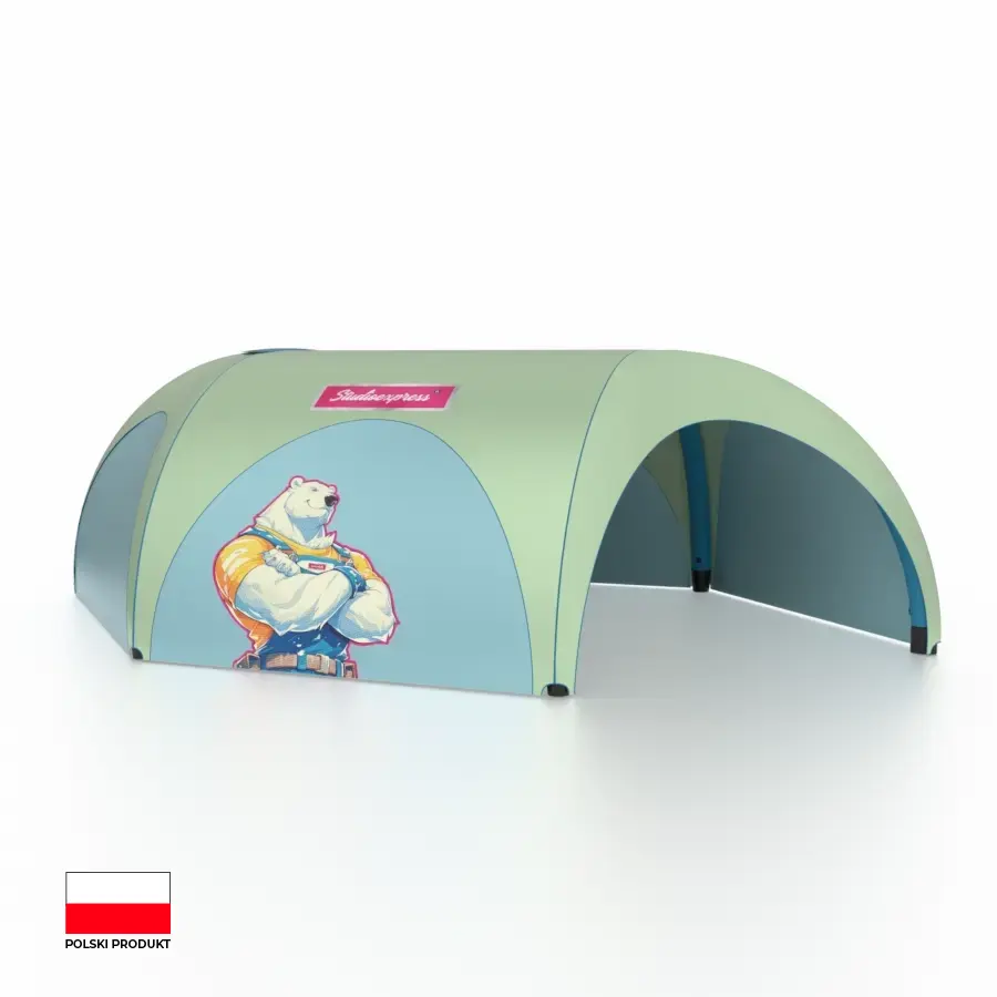 Namiot Dmuchany Stałociśnieniowy z Nadrukiem 7x4m - Igloo Arteria