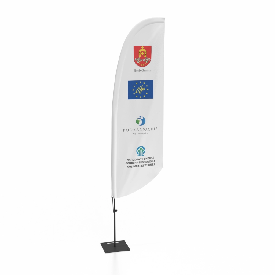 Flaga Reklamowa Aurora Life z Herbem Gminy